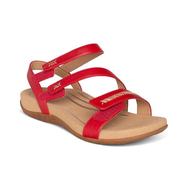 Aetrex Women's Gabby Adjustable Arch Support Sandals - Red | USA EAXKW6A